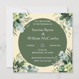 Invitación a la boda irlandesa florida