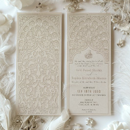 Invitación a la boda islámica con crema sublime