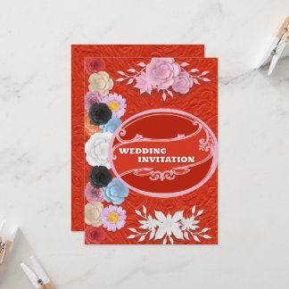 Invitación a la boda islámica con flores de textur