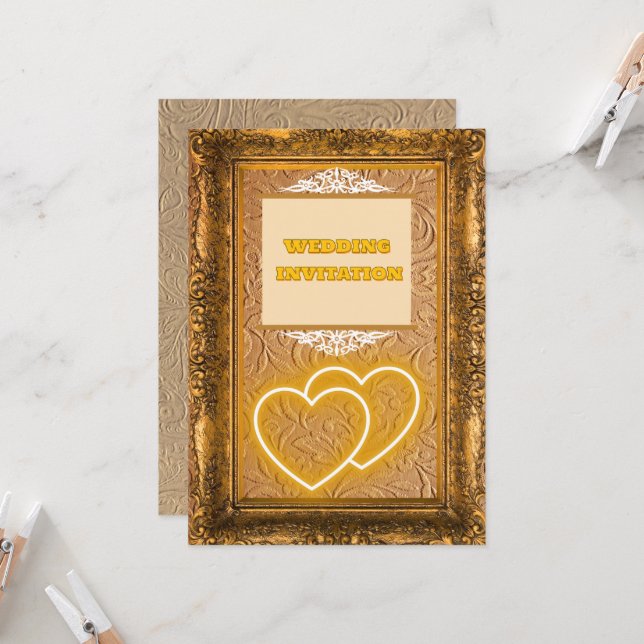 Invitación a la boda islámica de textura de moda d (Anverso/Reverso In Situ)