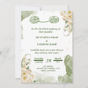 Invitación a la boda islámica verde