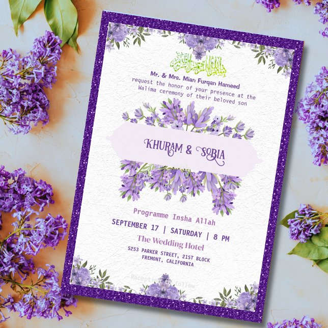 Invitación a la boda islámica Walima de Lavanda Pú (Subido por el creador)