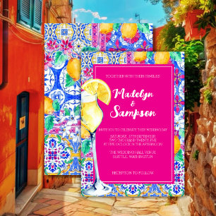 Invitación a la boda italiana con limón de la Dolc