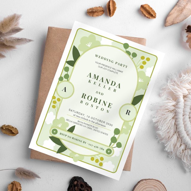 Invitación a la Boda Jardín Botánico Verde (Subido por el creador)