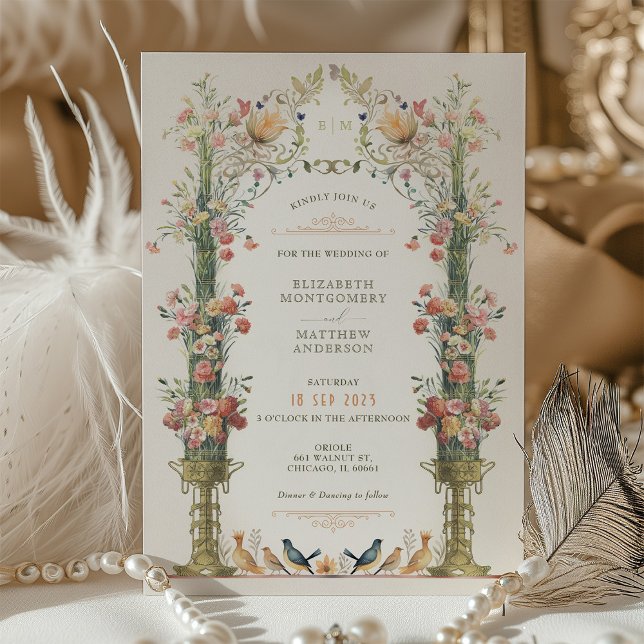 Invitación a la Boda Jardín Clásica Encantada (Subido por el creador)