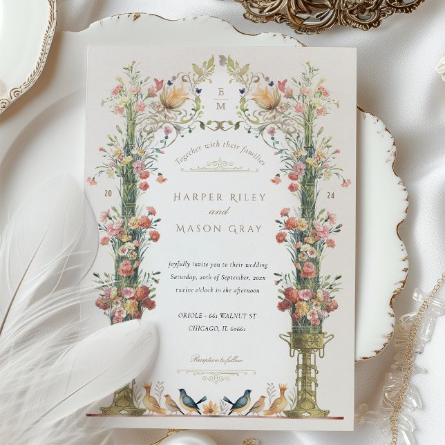 Invitación a la Boda Jardín Clásica Encantada (Subido por el creador)