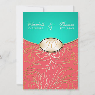 Invitación a la boda jazmene de oro con filigrí