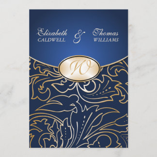 Invitación a la boda jazmene de oro - índigo