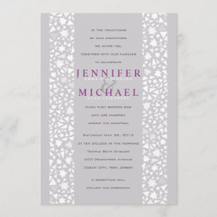 Invitación a la boda judía de la ESTRELLA BLANCA