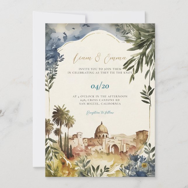 Invitación a la boda judía | Invitación a Jerusalé (Anverso)