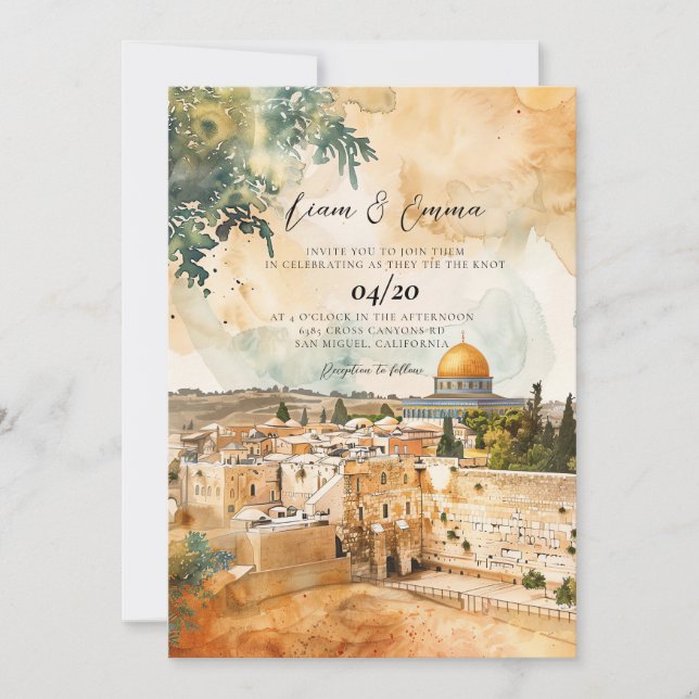 Invitación a la boda judía | Invitación a ver Jeru (Anverso)