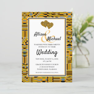 Invitación a la boda Kente K46 de África de Oro