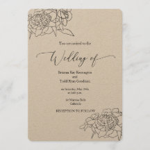 Invitación a la boda Kraft - Moda rústica