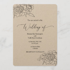 Invitación a la boda Kraft - Moda rústica