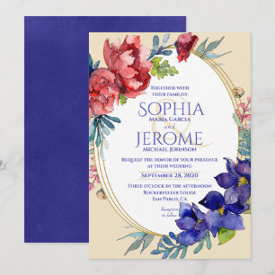 Invitación a la boda La acuarela floral de la fe