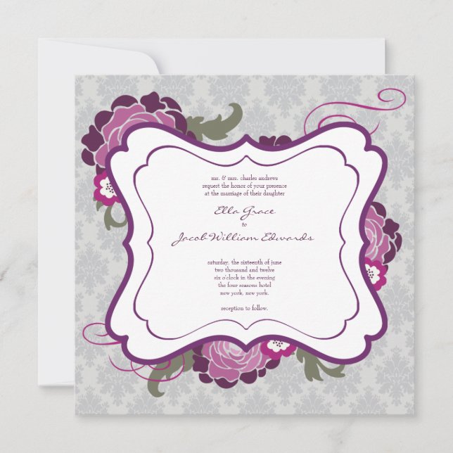 Invitación a la boda // La colección de Bouquet de (Anverso)