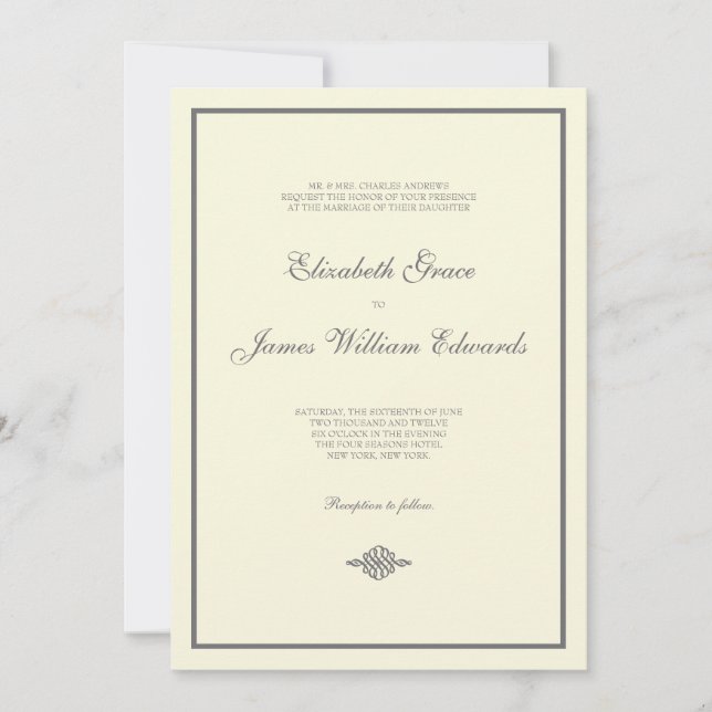 Invitación a la boda // La colección elegante (Anverso)