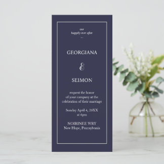 Invitación a la boda larga minimalista