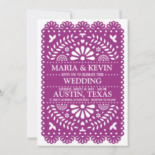 Invitación a la boda latina Plum Paisley