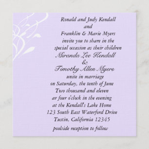 Invitación a la boda Lavendar ligera sin aliento