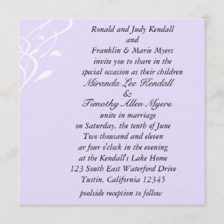 Invitación a la boda Lavendar ligera sin aliento