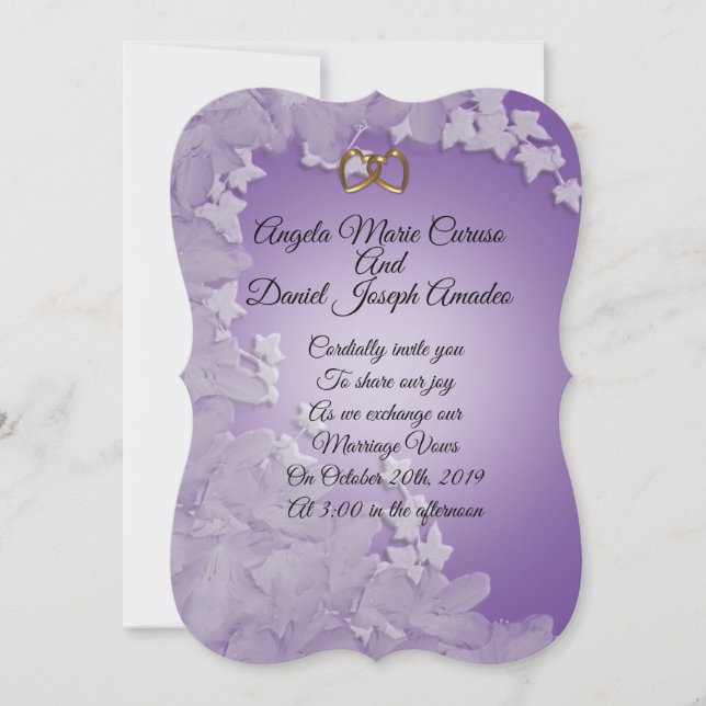 Invitación a la boda, Lavender con Ivy custo m col (Anverso)
