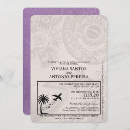 Invitación a la boda Lavender Purple Brazil