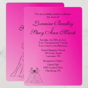 Invitación a la boda lesbiana de Fuchsia
