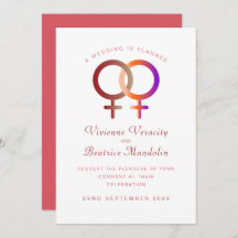 Invitación a la boda lésbica arcoiris