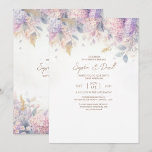 Invitación a la boda líaca acuarela