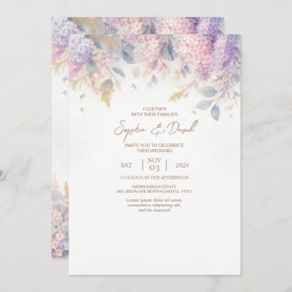 Invitación a la boda líaca acuarela