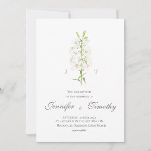 Invitación a la boda Lilia blanca botánica