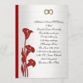 Invitación a la boda lirio rojo
