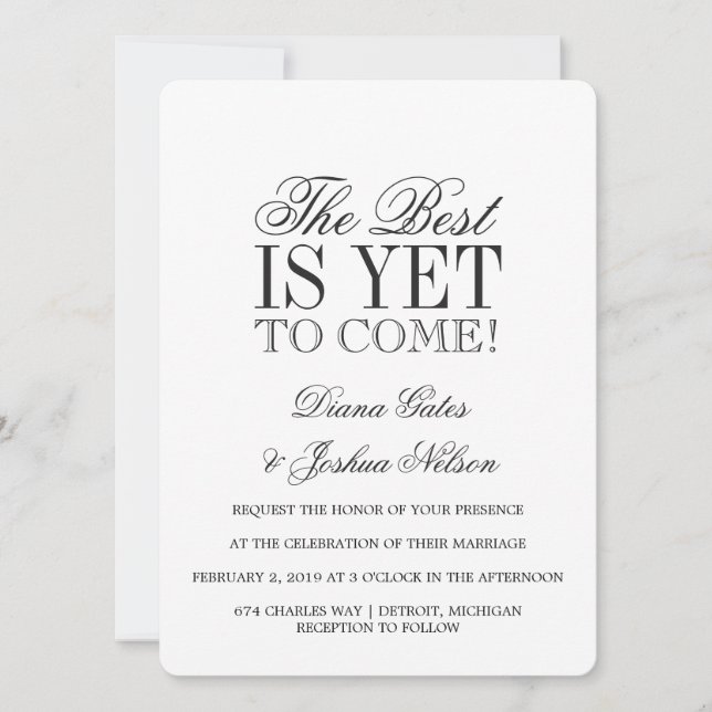 Invitación a la boda | LO MEJOR ESTÁ POR VENIR (Anverso)