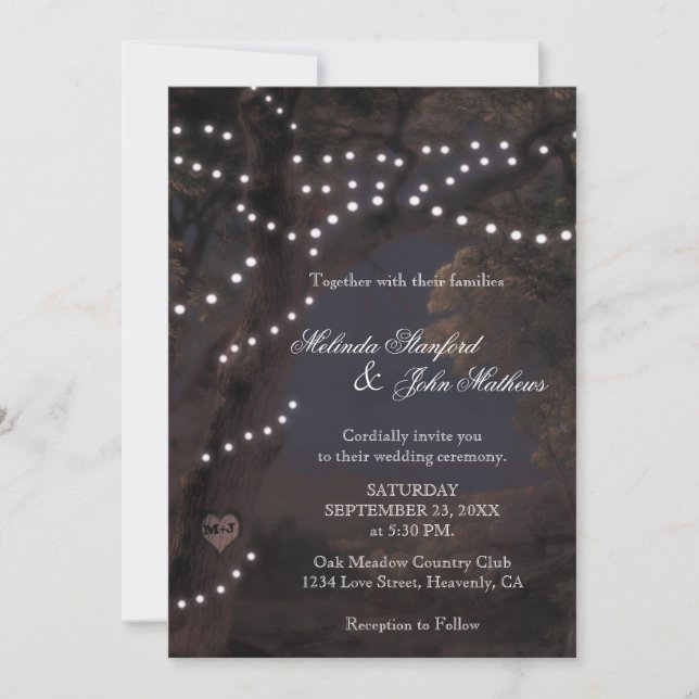 Invitación a la boda | Luces de cadena (Anverso)