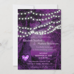 Invitación a la boda Luces de cadena de monogram