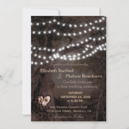 Invitación a la boda | Luces de cadena de monogram