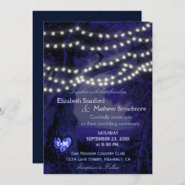 Invitación a la boda | Luces de cadena de monogram