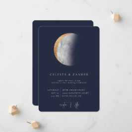 Invitación a la boda lun dorada