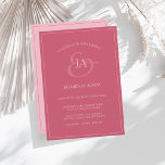 Invitación a la boda magenta rosada en monograma s<br><div class="desc">Simple Invitación a la boda Magenta Rosa Monograma. Con estilo impresiona a sus bodas con esta moderna invitación a una boda rosa fucsia con un bonito guion rosado, con las iniciales de la novia y del novio en un fondo rosa magenta. Esta Invitación tiene un impresionante diseño rosa caliente, con...</div>