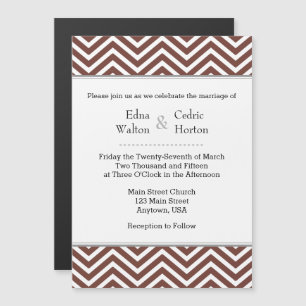 Invitación a la boda magnética de Chevron Brown