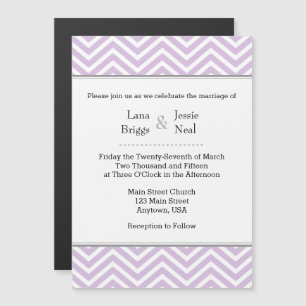 Invitación a la boda magnética de Chevron Lavender