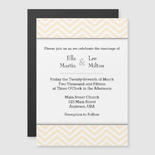 Invitación a la boda magnética de Cream Ivory Chev