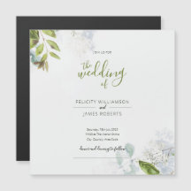 Invitación a la Boda Magnética de la Floral Leafy 