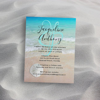 Invitación a la boda magnética de la playa del dól