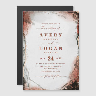 Invitación a la boda magnética de orina y cazador 