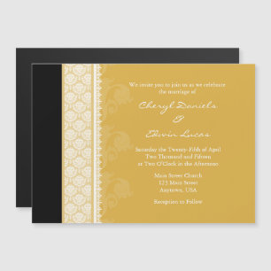 Invitación a la Boda Magnética Moderna Gold Black