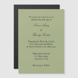 Invitación a la boda magnética simple en sabana
