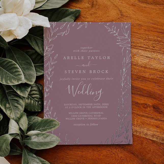 Invitación a la boda malva de Relieve metalizado p (Subido por el creador)