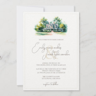 Invitación a la boda - Mano del sur en acuarela